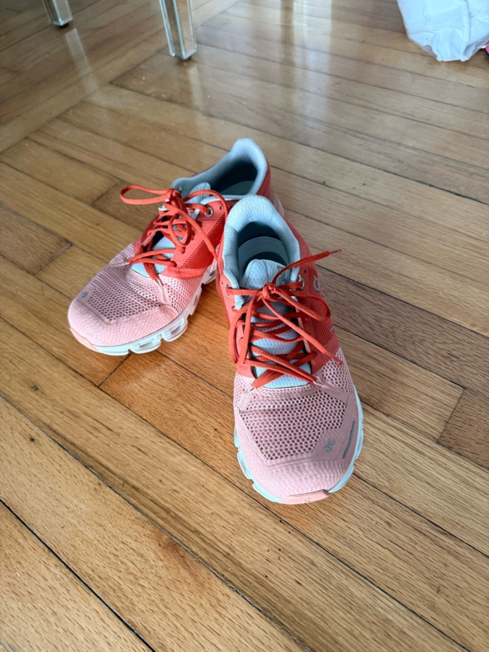 On Running Women's Coral and Orange Mesh Sneakers